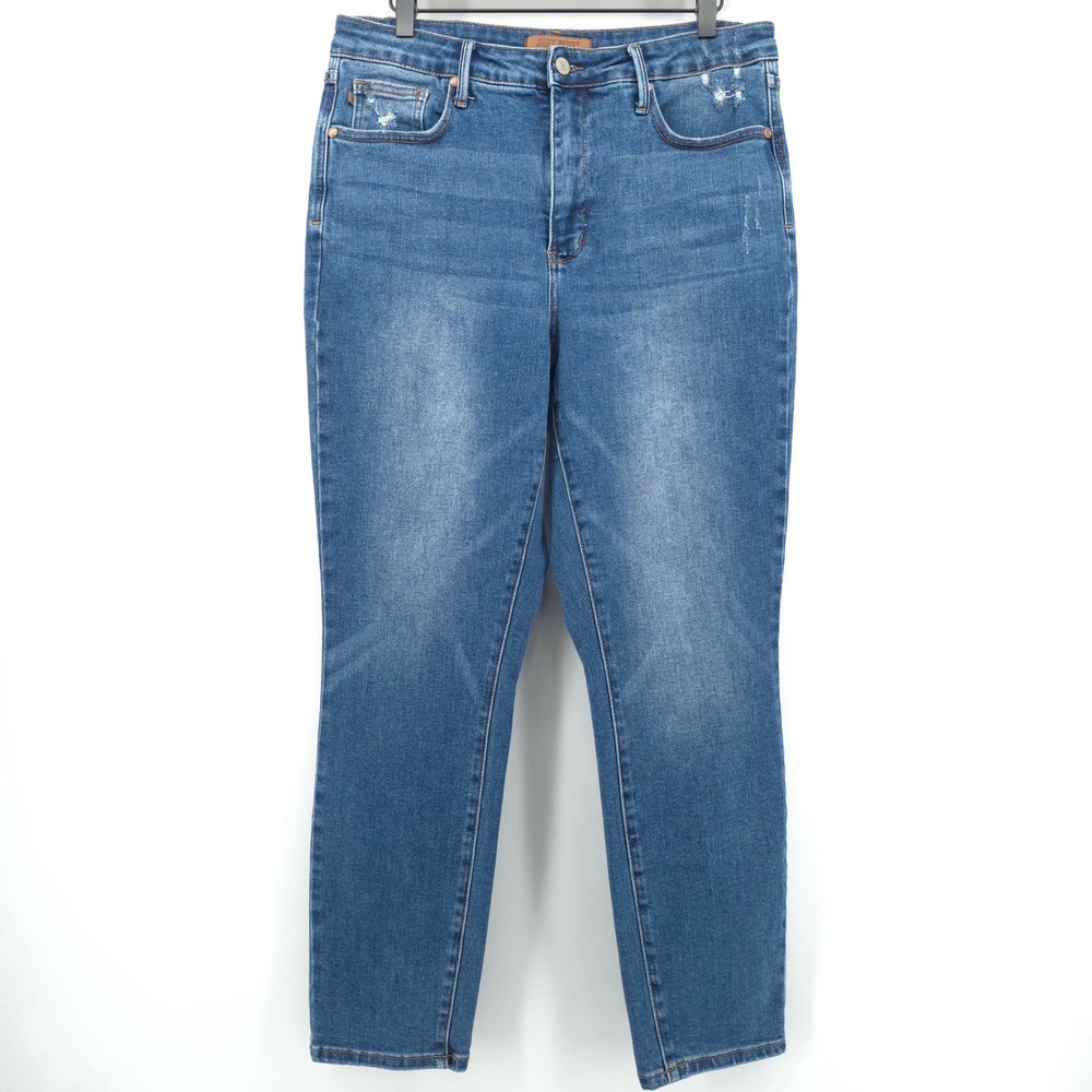 Judy Blue Womens Slim Fit Jeans 15/32 Blue Distressed High Rise JB88776 DK